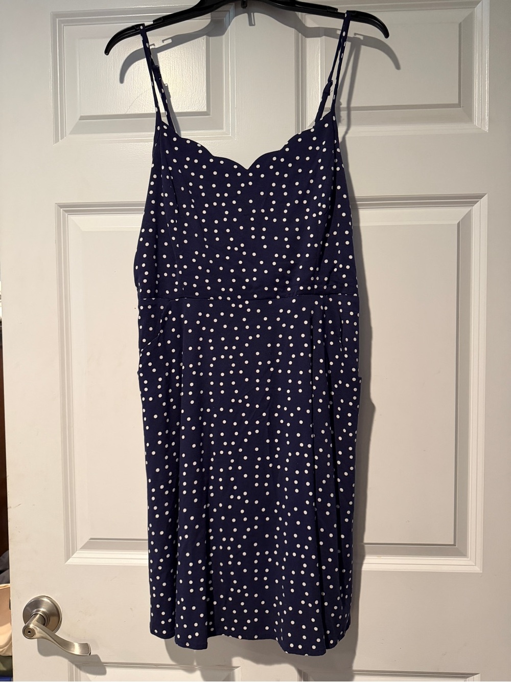 41 Hawthorn Navy Polka Dot Sundress - Classic Spaghetti Strap Dress